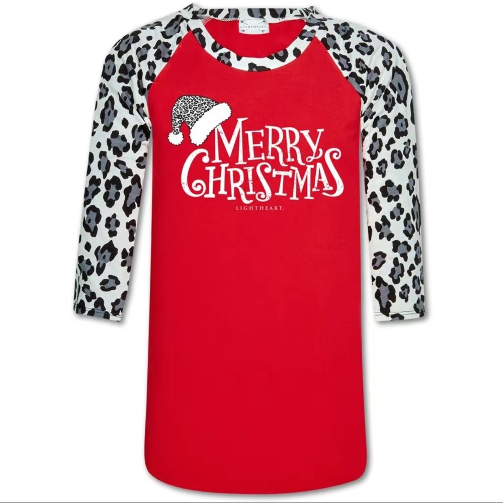 Merry Christmas Red and Black Women's Top